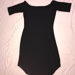 Derek Heart Off the Shoulder Black Dress - Size M